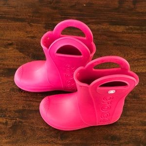 Kids pink Croc boot size 12